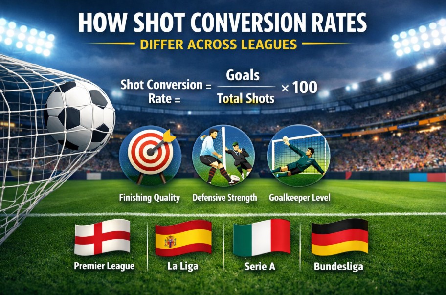 How Shot Conversion Rates Differ Across Leagues